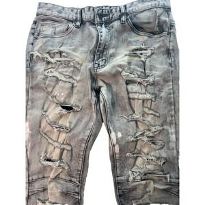 Smoke Rise Men's Jeans 34x34 Distressed Ripped W34 L34 Cotton Blend Stretch